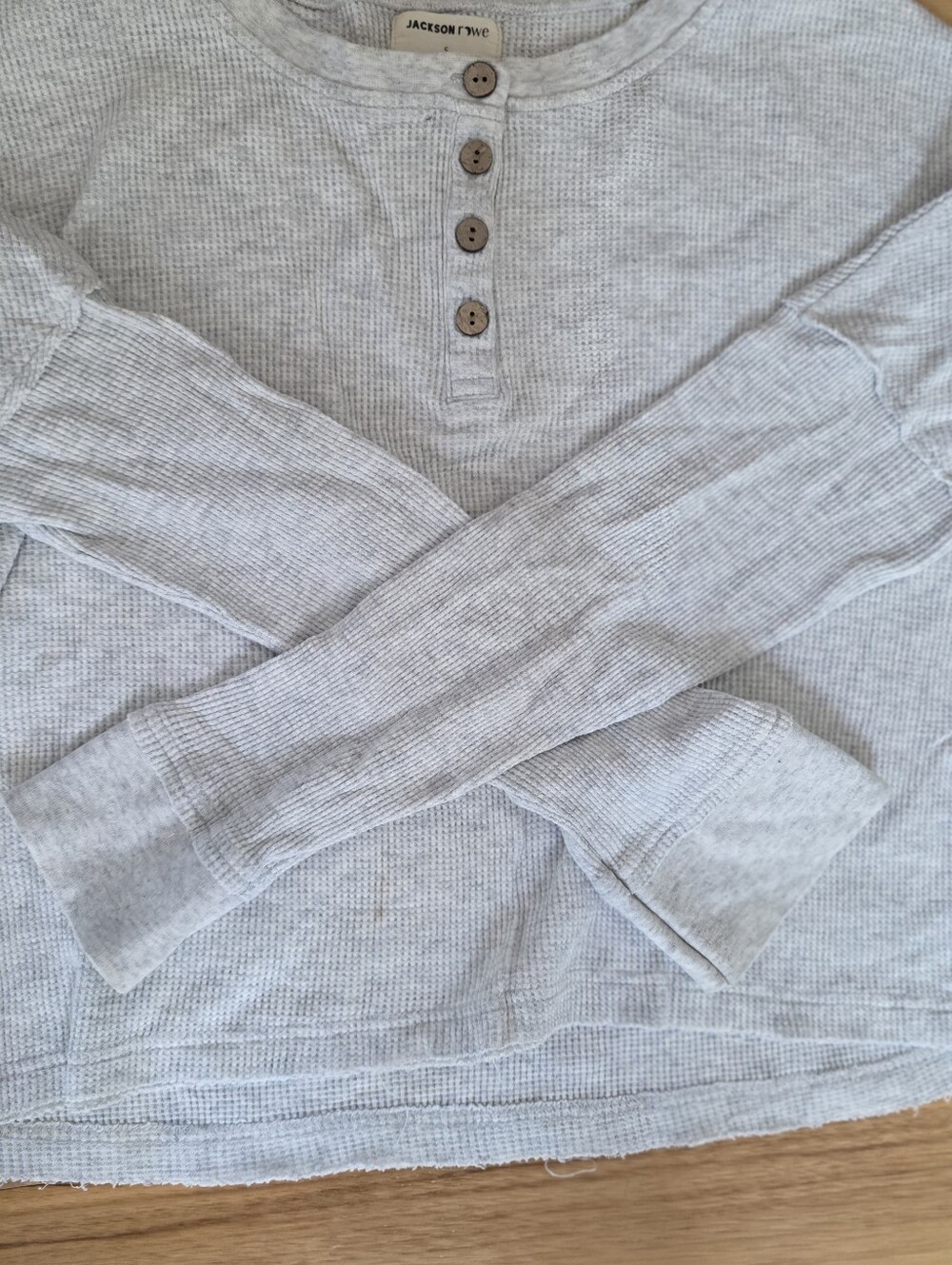 Jackson Rowe Light Gray Henley Knit Shirt